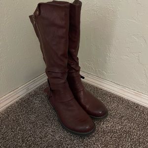 Patrizia Tall Maroon Boots- New